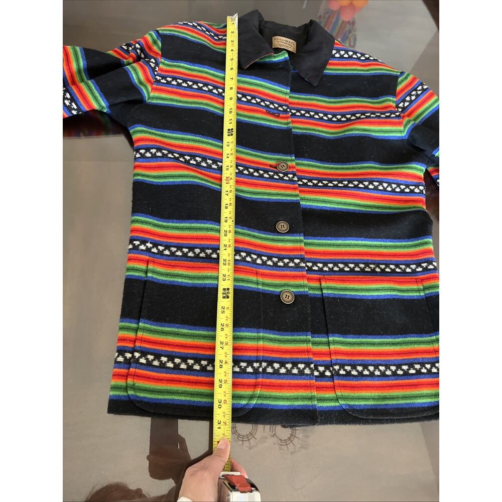 VTG Striped Southwestern Pendleton Knockabout Wool Coat Jacket Large EUC - Picture 15 of 16